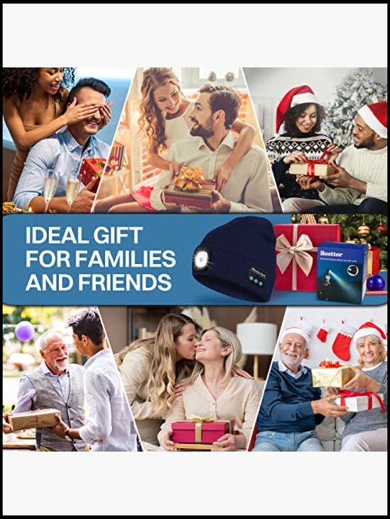 Bluetooth Beanie Hat with LED Light, Built-in Speakers & Mic, Rechargeable main image 4